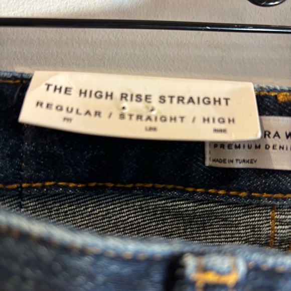 ZARA Sz 2 The High Rise Straight Samurai Selvedge Distressed Button Fly NEW - Picture 7 of 14